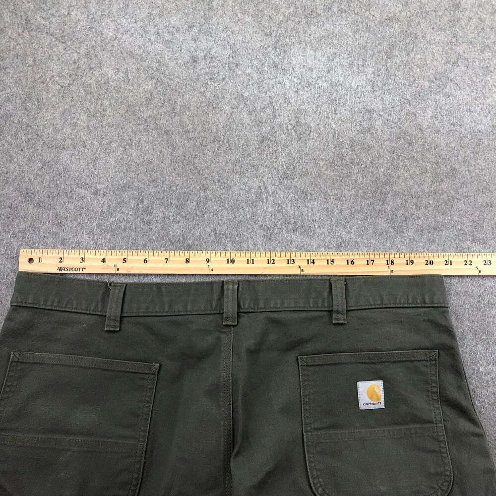 Carhartt Pants Mens 40x32 Green Canvas Carpenter Relaxed Straight Workwear